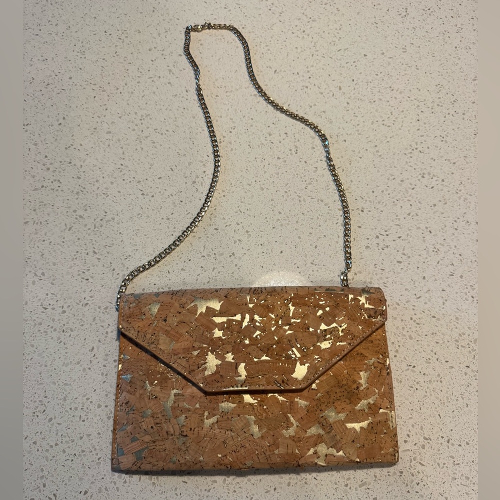 Madison West Cork & Gold Crossbody Bag 6.5x10.5 NWOT CP